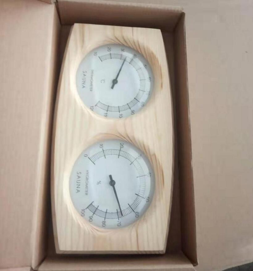 High Quality Wood Sauna Thermometer Wooden Temperature and Moisture Meter Measurement 2 in 1 Used for Sauna Home