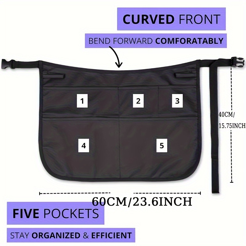 Canvas Half Waist Apron with Pockets for Server Stylist