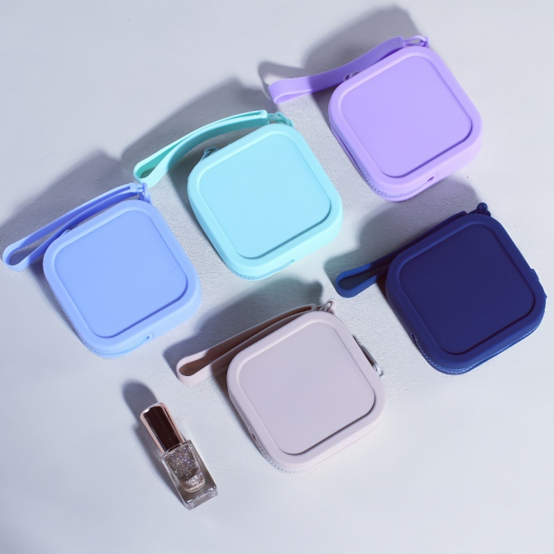 Silicone Mini Makeup Bag Zipper Pouch for Purse Small Cosmetic Travel Bag Toiletry Organizers Bag