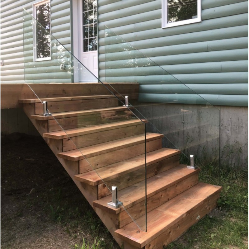 Exterior Stainless Steel 316 Spigot Stair Glass Balustrades