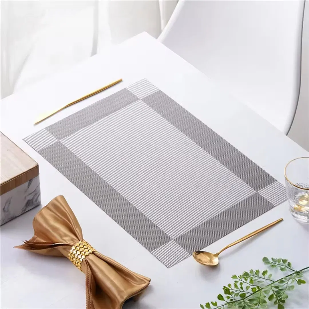 Custom Printed Best Heat Resistant Anti Slip Place Mat Home Kitchen Dining Table Mats Sets Vinyl PVC Woven Placemats