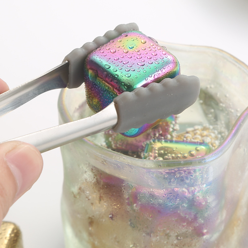 Stainless Steel Ice Cubes for Whiskey Reusable Metal Chilling Whiskey Stone Colorful