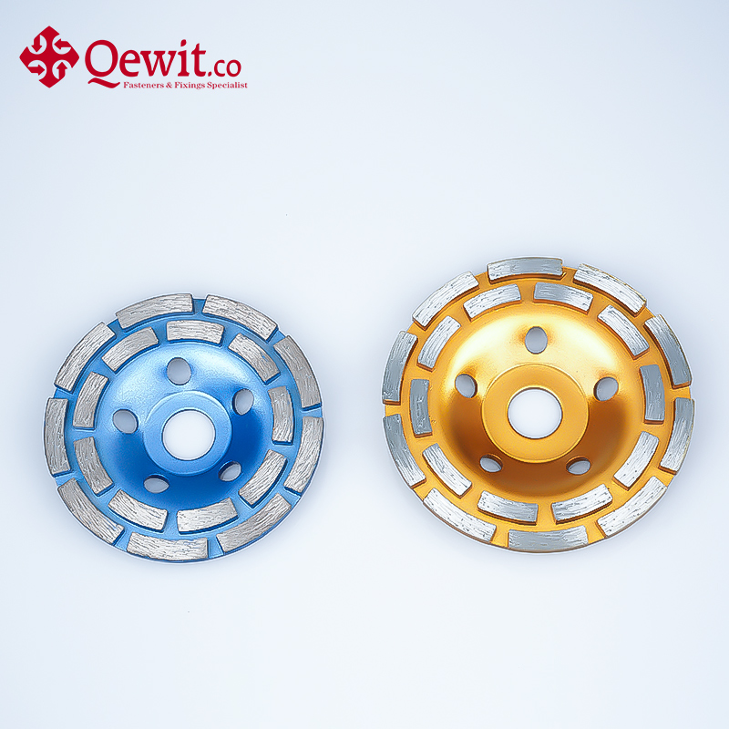 Durable Black Double Row Diamond Cup Wheel for Metal Finishing