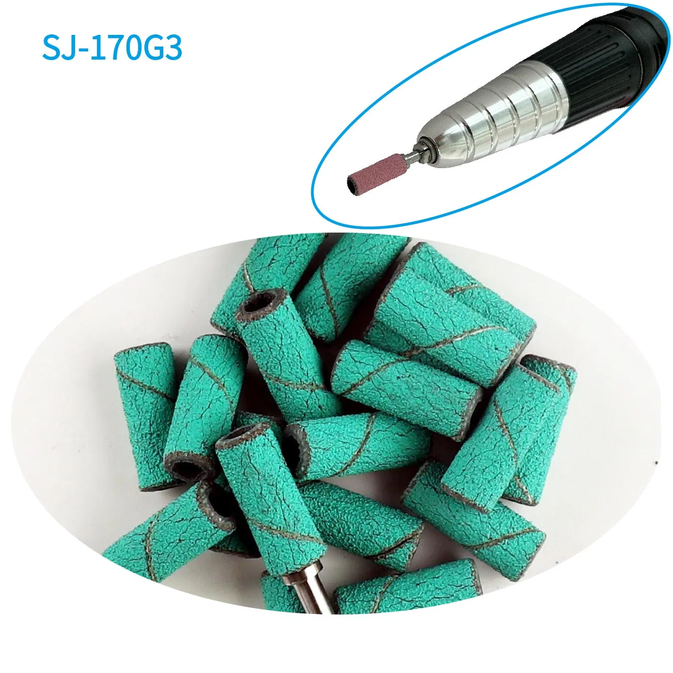 Nail Drill Bits Green Abrasive 3mm Mini Small New Nail Drill Bits Sanding Bands