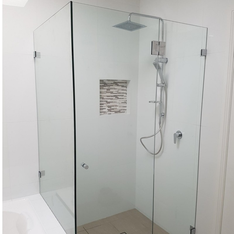 Walk in Shower Door Screen Enclosure Frameless Fixed Glass Panels 800/1200mm
