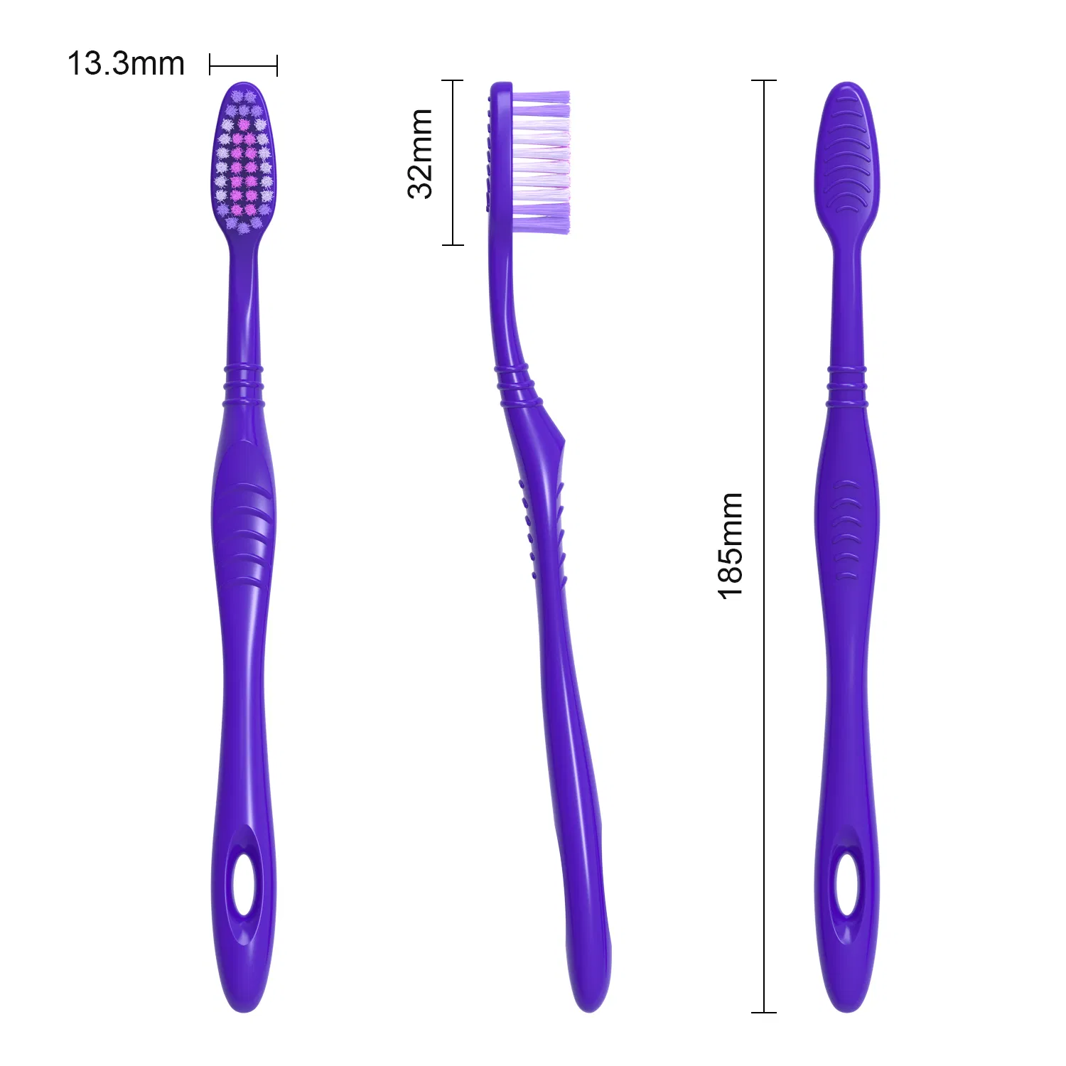 Classic Manual Toothbrush Mold Soft Bristles Oral Care Clean Toothbrush with Ergonomic Plastic Handle for Adults