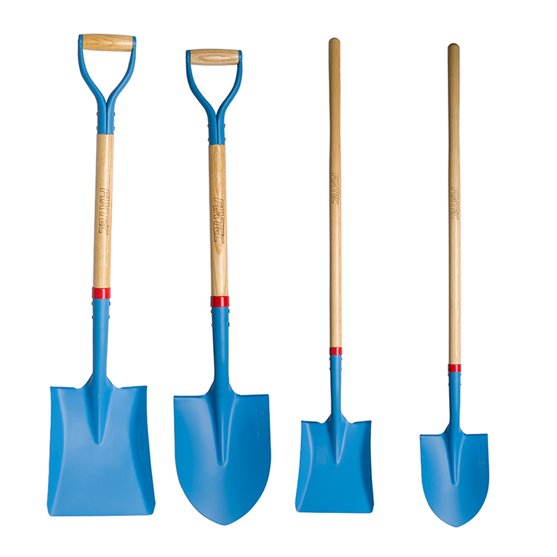 Fixtec New Design 1030mm/1480mm Square/Round Shovels with Wooden Handle Iron Grip