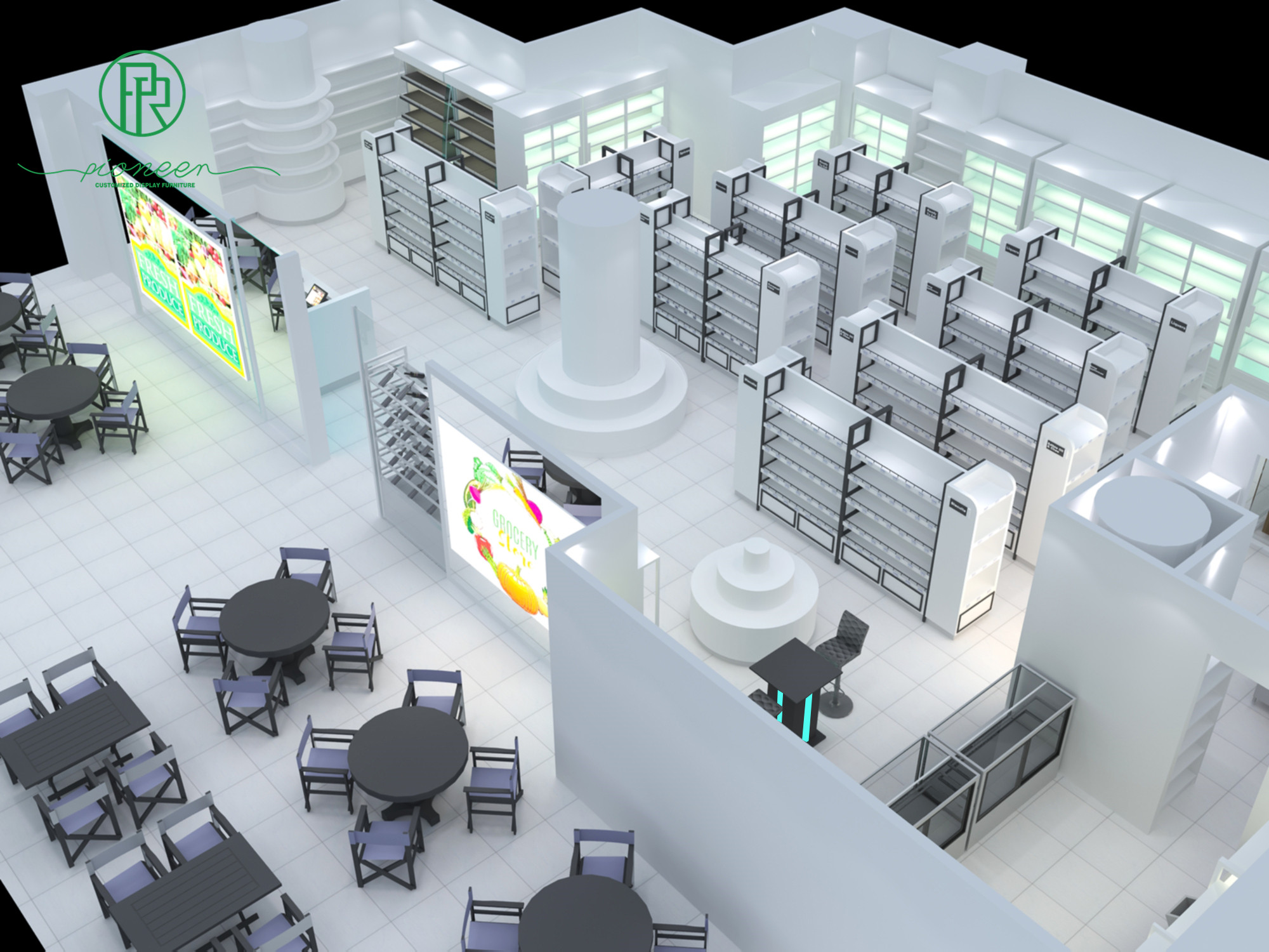 Мебель для магазина витрины барные стойки кассовые зоны