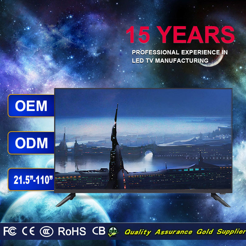 43 Inch DC12V Tempered Glass Solar Powered LED LCD TV