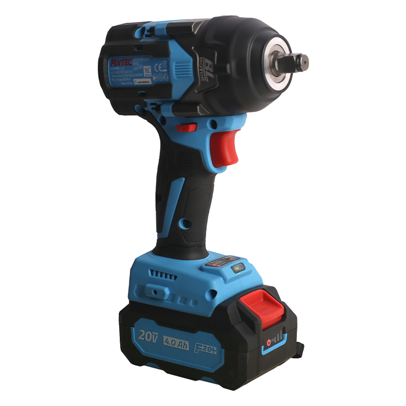 Fixtec Brushless Cordless Wrench Electric Multi-Functional 20V Cordless Brushless Impact Wrench 1/2" Li-ion Battery Power Impact Wrench Drill