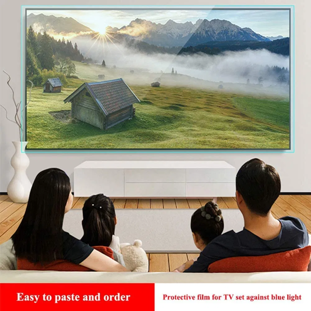 32"- 75" TV Hanging on Acrylic Anti Blue Light Filter Anti Glare Eye Protection Film Removable TV Screen Protector
