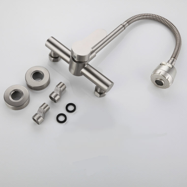 in Wall Faucet Shower Faucet 304 Stainless Steel 360 Pull Down Kitchen Faucet