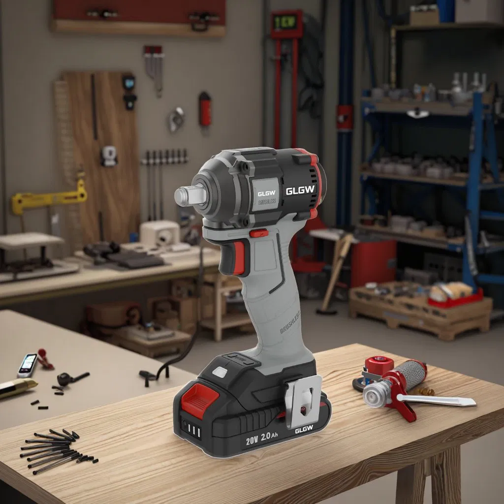 Glgw 1/2 Cordless Industrial Impact Wrench 20V Brushless Electrical Car Impact Wrench for Tire