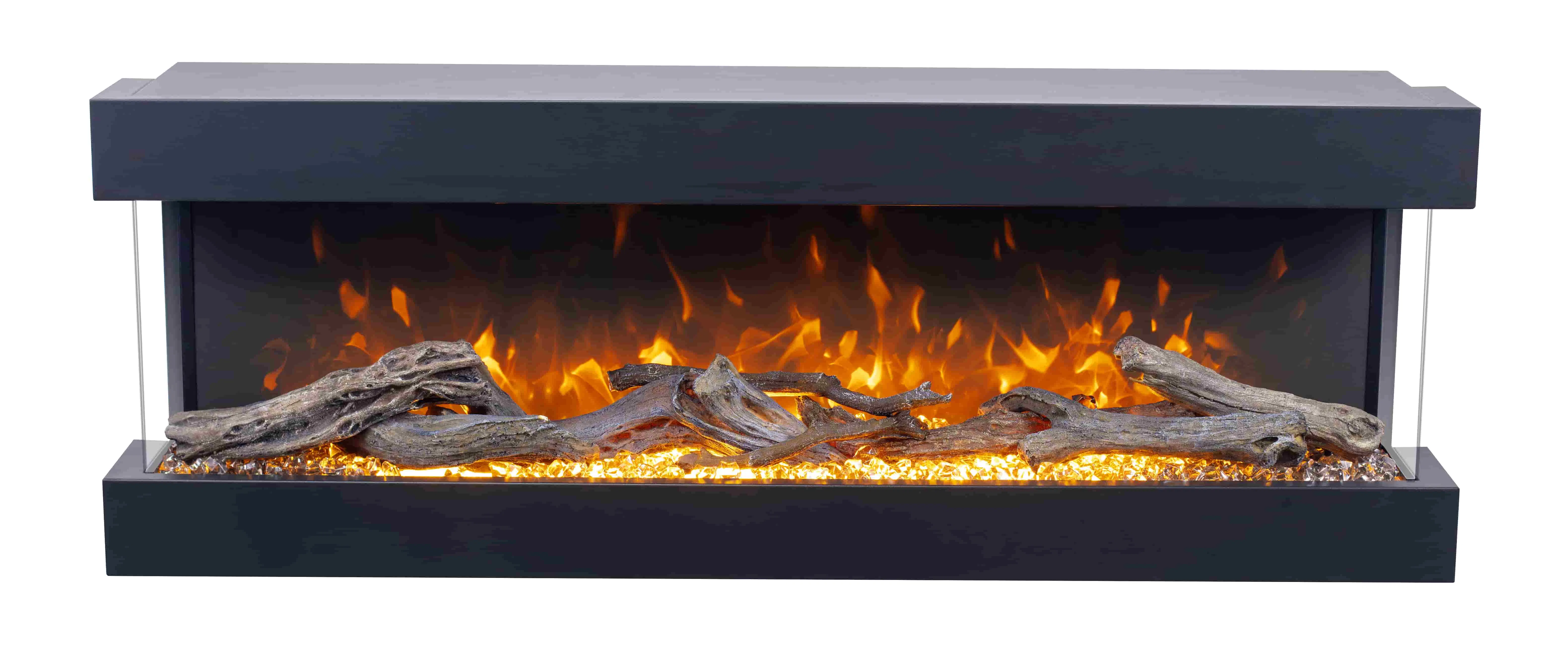 1000/1500W 3 Side Glasses Inserted Electric Fireplaces