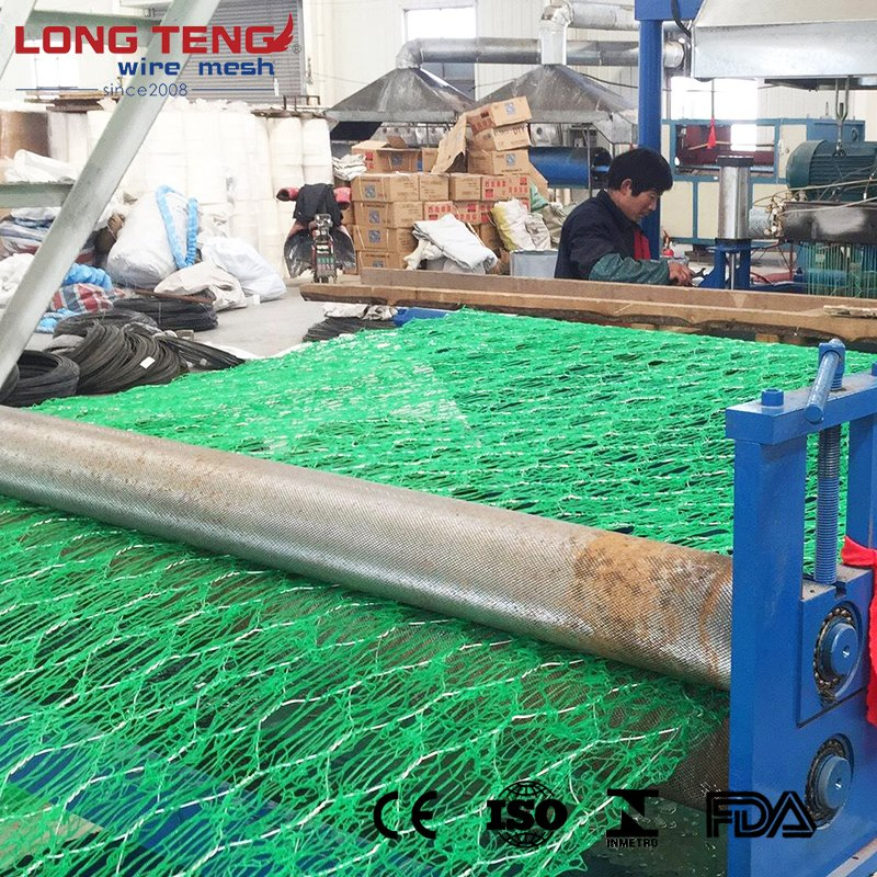 Steel Wire Reinforced PVC Gabion Mesh Netting Roll with 3D Geomat for Slope Protection Works