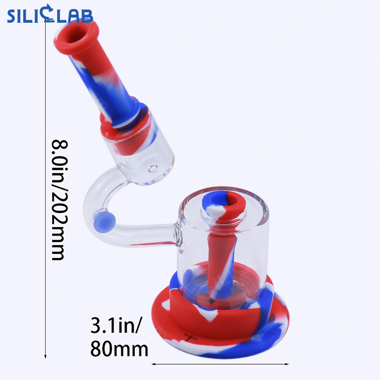 New Microscope Style Glass Bubbler Silicone Water Pipe Silicone Smoking Mouthpiece & Downstem Smoking Pipe