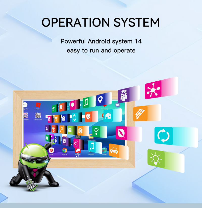 Планшет Android 15.6/21/32 дюйма для бизнеса в деревянной рамке
