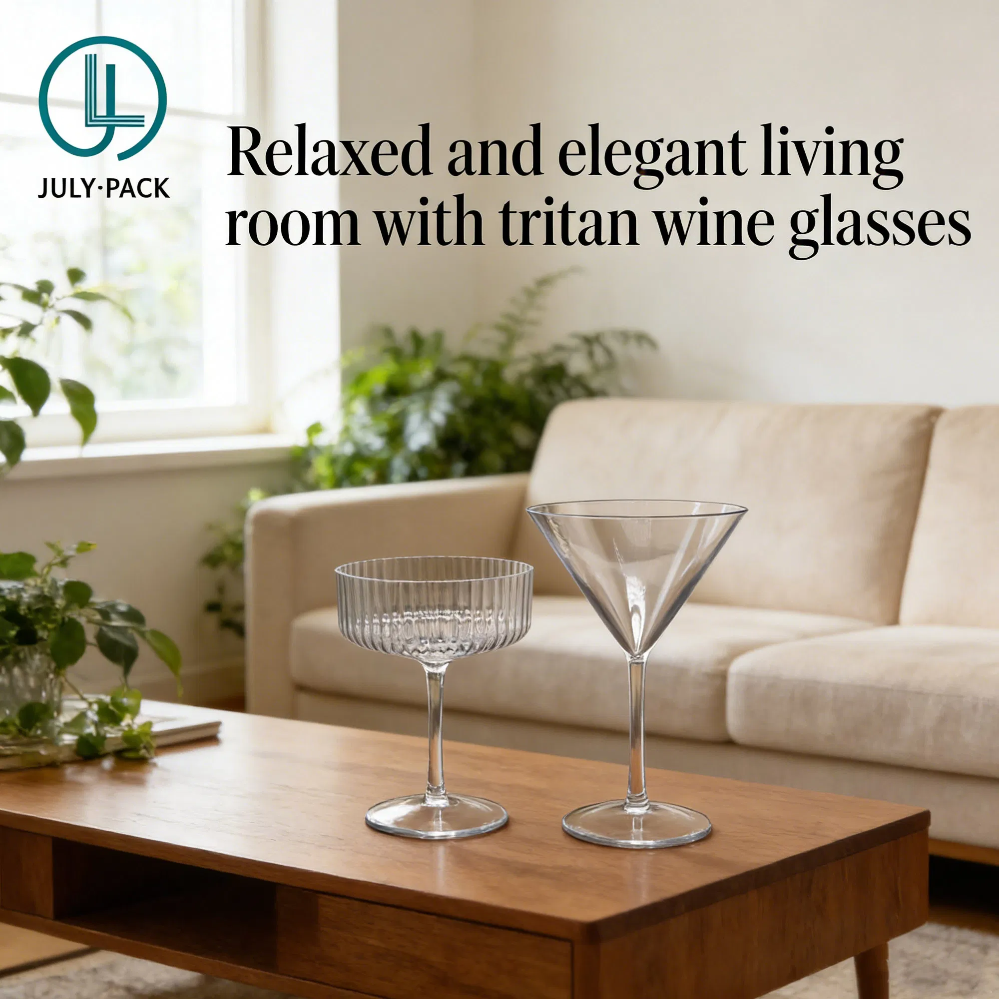 Wholesale Luxury Quality Tritan 10oz Unique Ribbed Dessert Ice Cream Glass Martini Champagne Glass