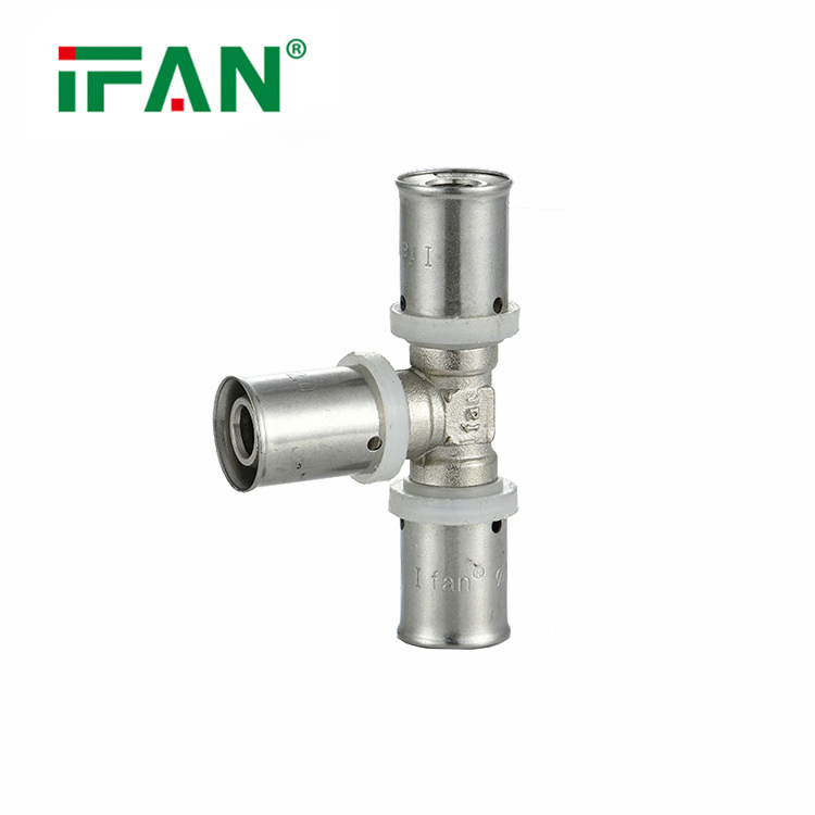 Ifan ISO15875 High Quality Pex Pipe Fittings White Tee 16-32mm Brass Pex Press Fitting