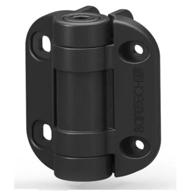 Safetech Hardware Gate Hinge Door Latch Polymer Black Fixed Tension Self Closing Adjustable Gate Hinges