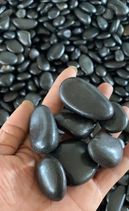 Natural Stone polished Black Pebble Stone for Floor Paving Garden Landscape