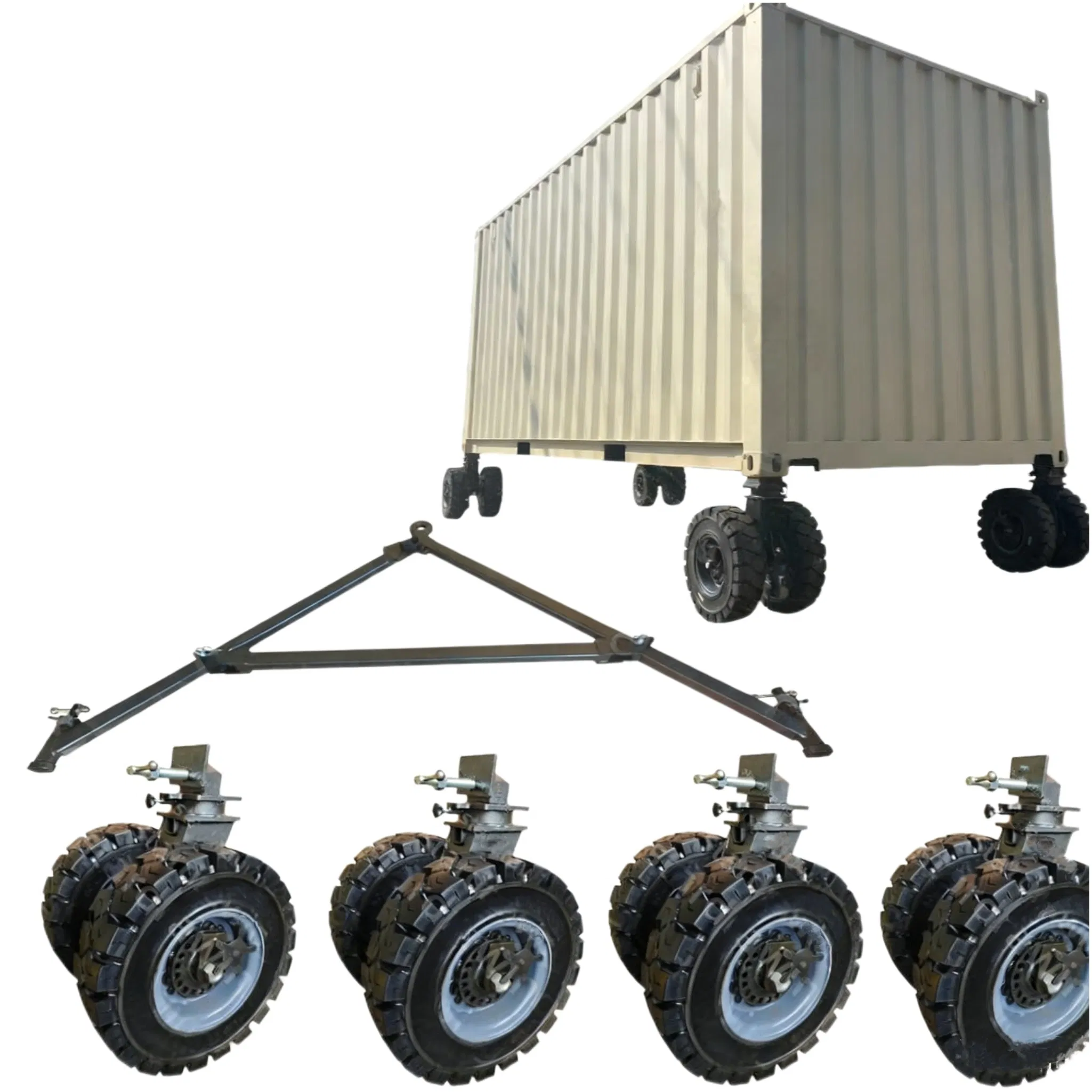ISO Heavy Duty Double-Wheel Solid Rubber Shipping Container Casters Wheels for Rough Terrain