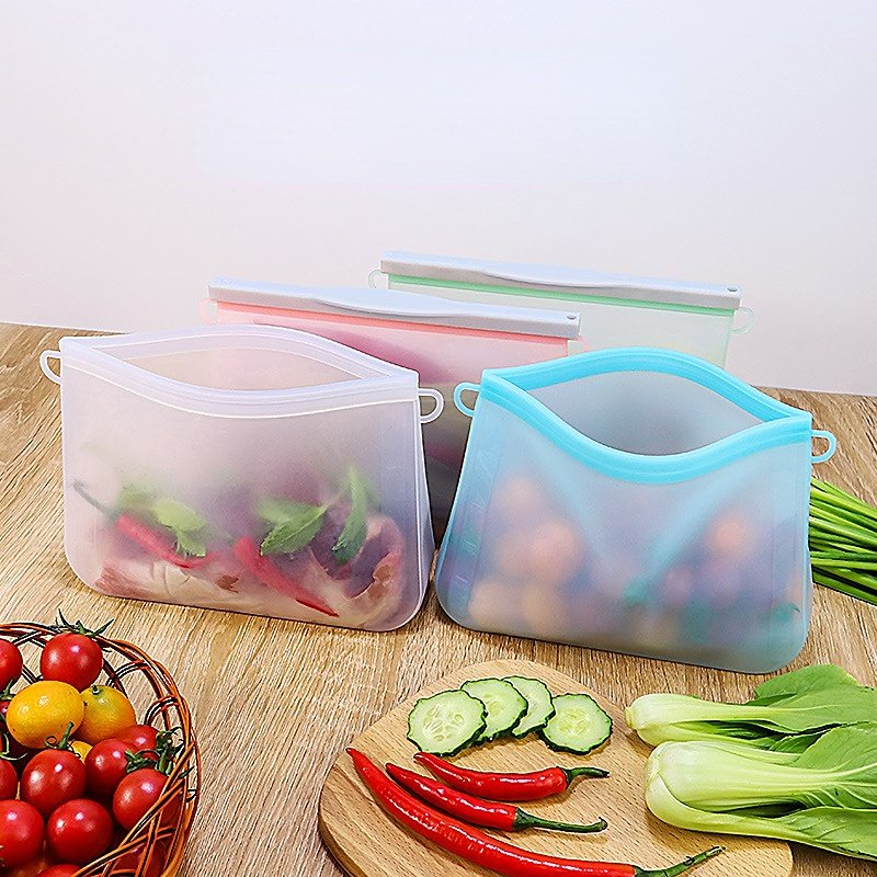 Silicone Fresh-Keeping Bag, Vegetable and Fruit Anti Skewing Packaging Bag, Thickened Sealed Portable Storage Bag