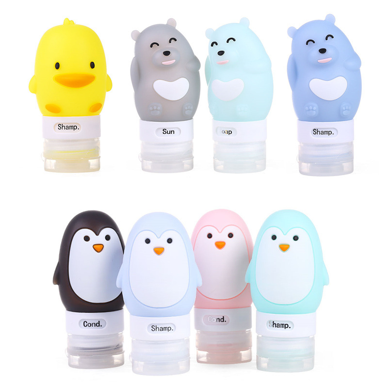 Custom Cute Leak Proof Squeeze Shampoo Cosmetic Silicone Travel Kit Capsule Bottle