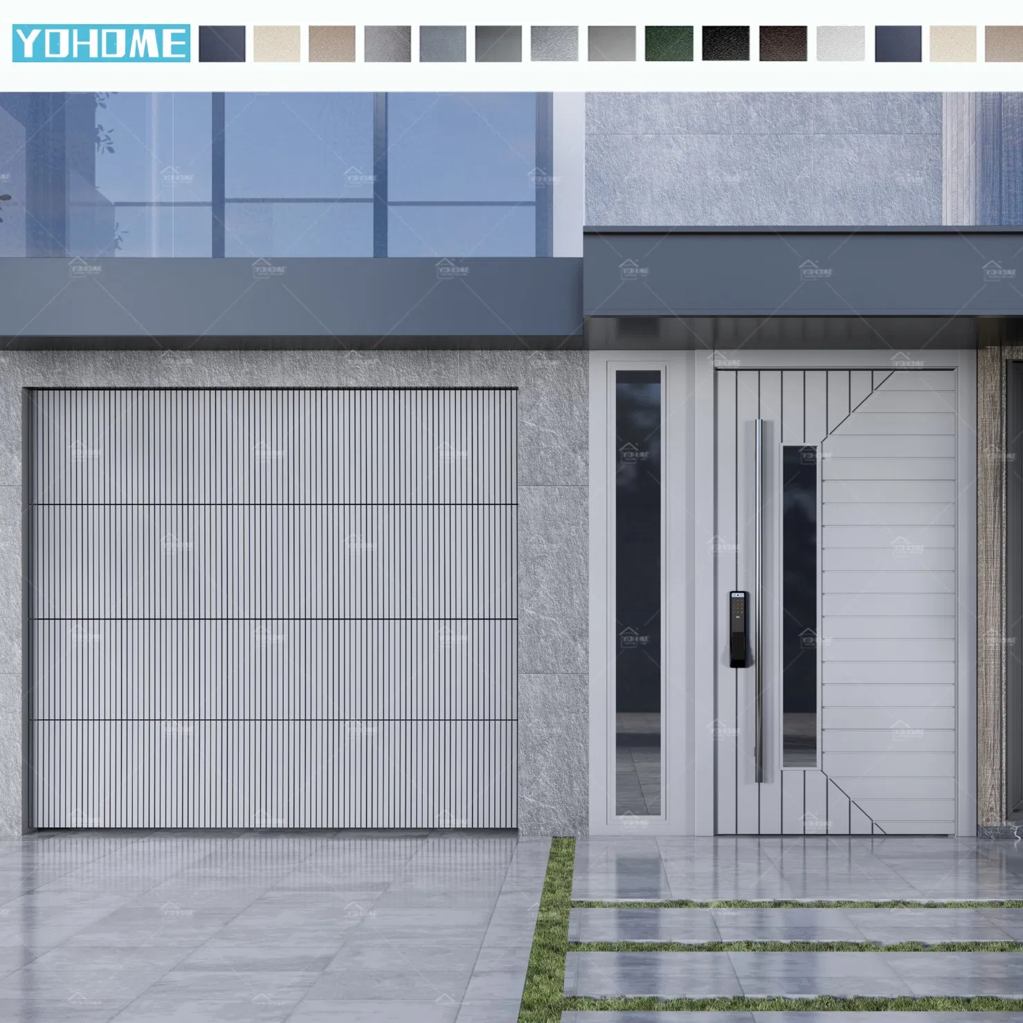 China Top Factory Wholesale Aluminium Modern Automated Garage Doors in Black