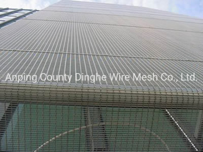 Stainless Steel Woven Wire Drapery Installed Side Stair