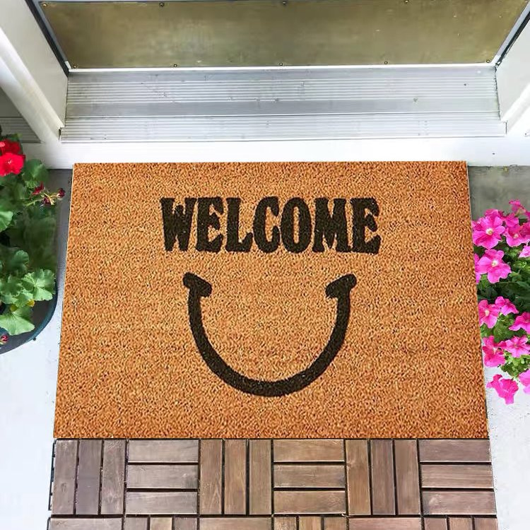 3D Carpets PVC Custom Mat with You Have Attached Image Welcome Floor Mats Indoor Custom Plain Coir Door Mat for Home