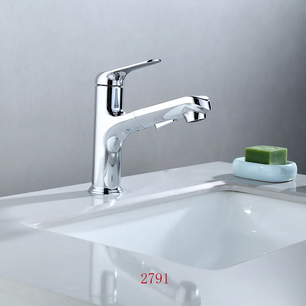 Deck Mounted Chrome Basin Tap Bathroom Sink Mixer Brass Material Basin Faucet with Single Handle