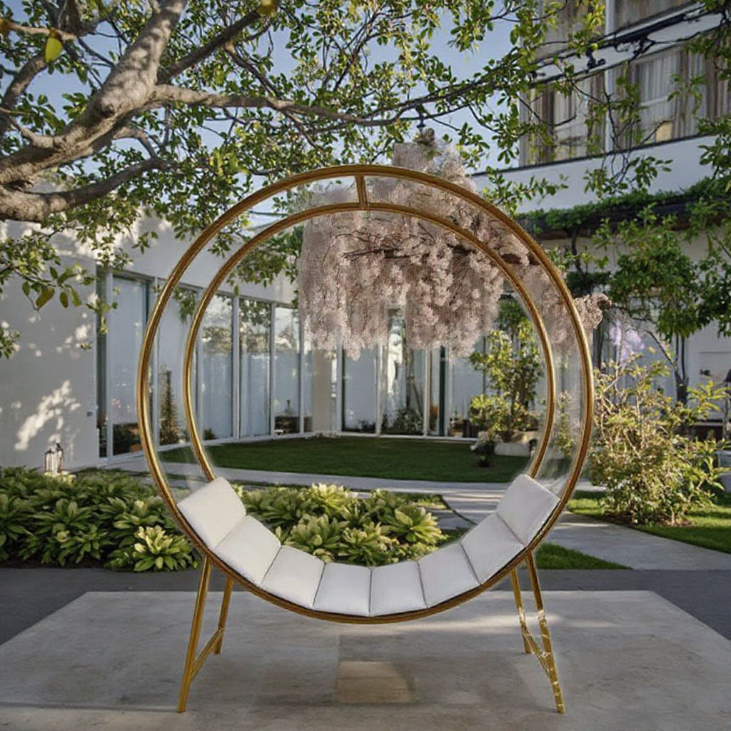 Садовая мебель металл нержавейка диван обеденный стол