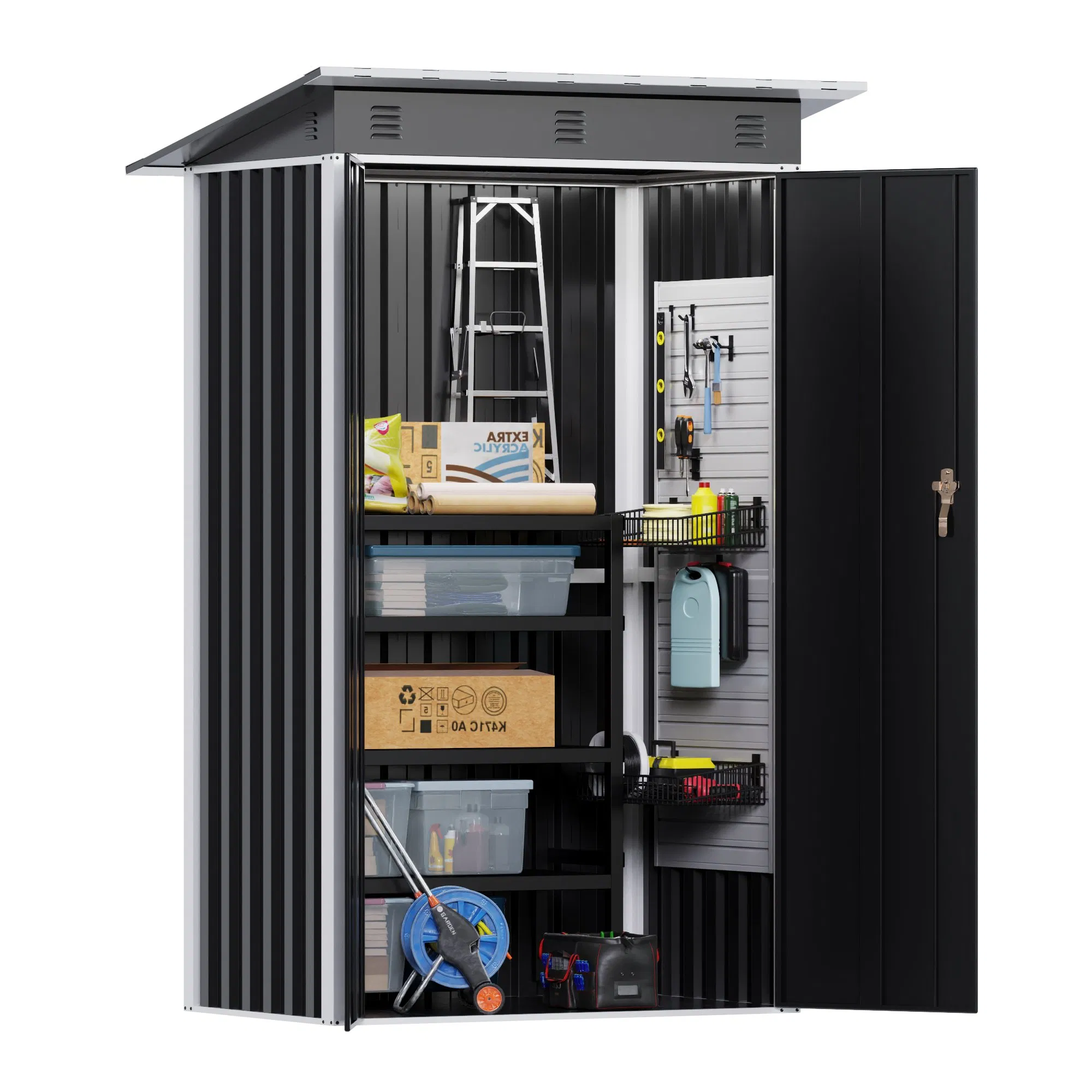 Metal Shed Lockable Garden Shed Outdoor Backyard Storage Shed