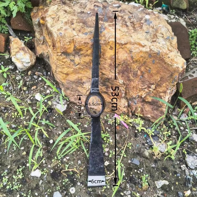 P402 Industrial Grade Rail Steel Pickaxe Mattock Black Wooden Handle 2kg