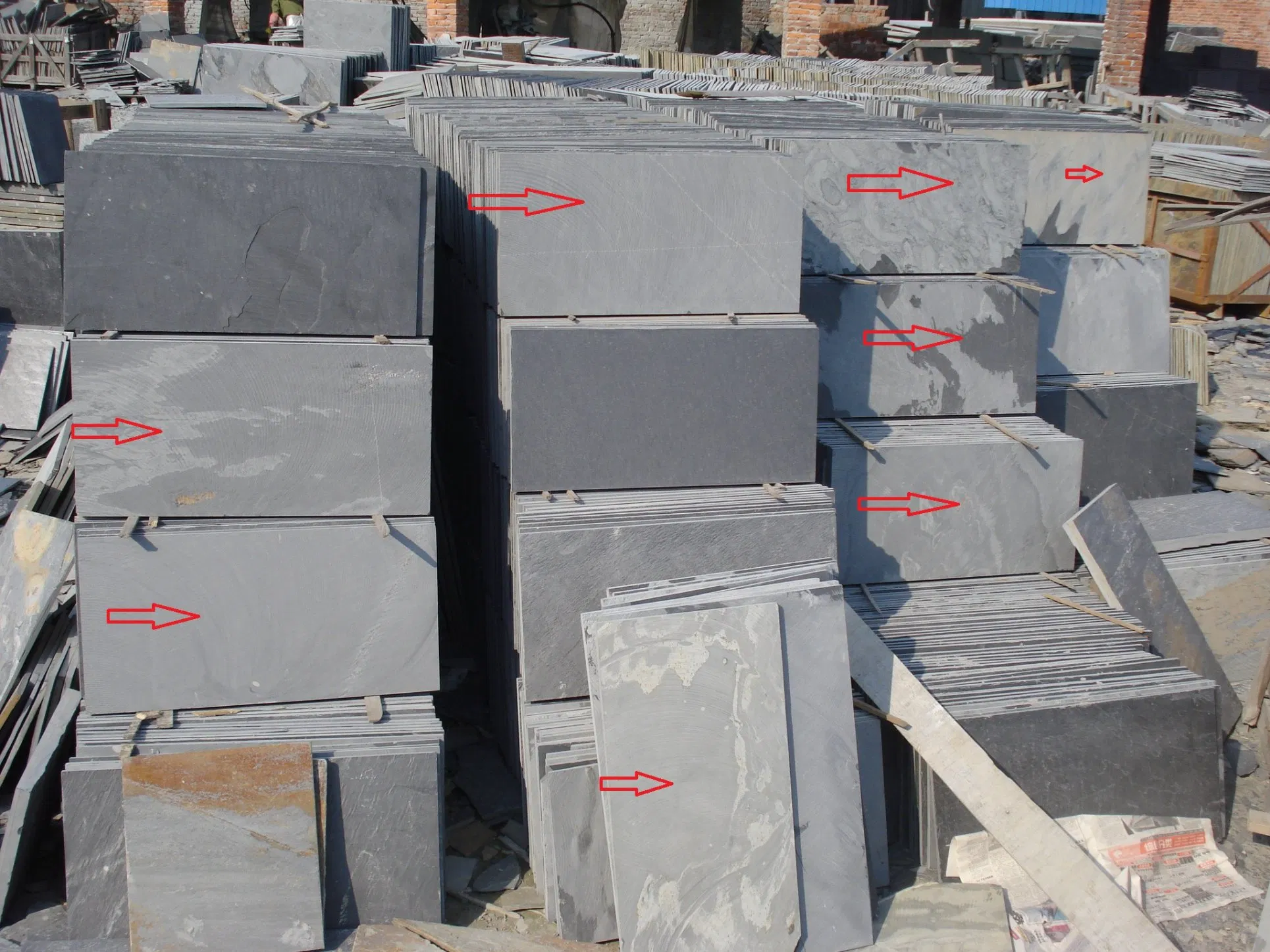 Black Slate Exterior Wall Decoration/Outside Cladding Facade Stone Tiles/Bricks/Price