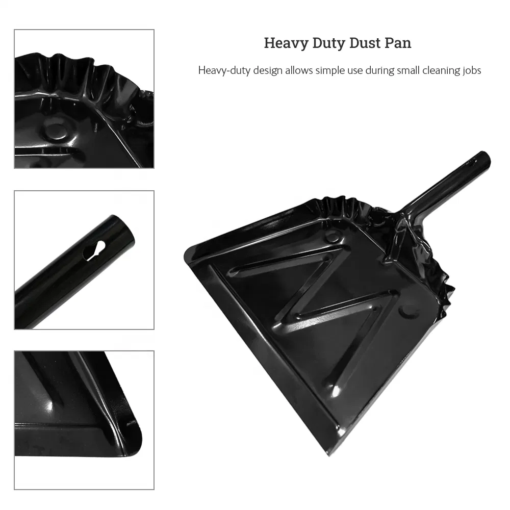 Heavy Duty Metal Dustpan for Commercial Use - 12 & 16 Inch