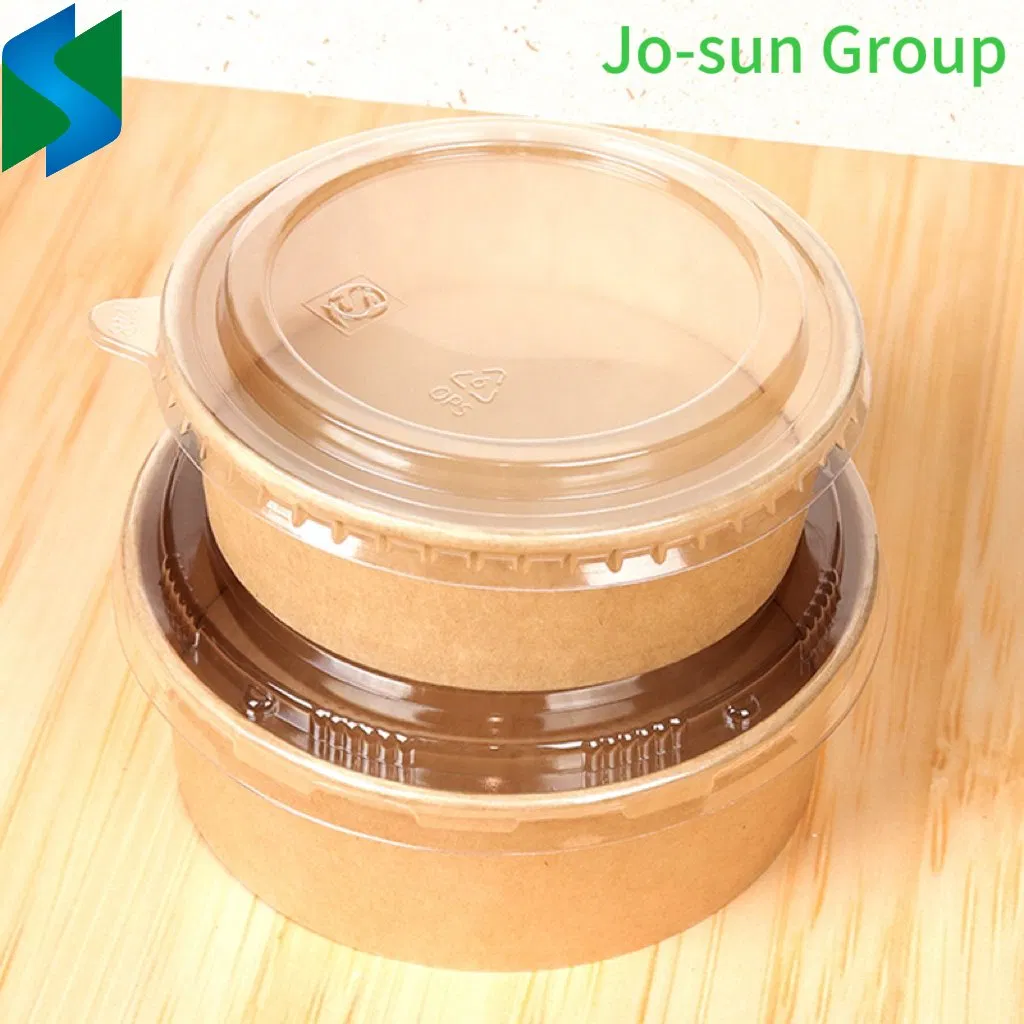 Jo-Sun New Design Factory Custom Eco-Friendly Brown Kraft Paper Food Container Round Bowl