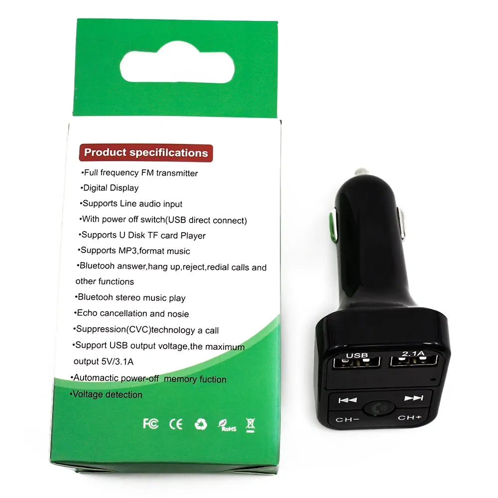Dual USB Charger Vehicle Bluetooth Car Accessories FM Transmitter Car MP3 Player