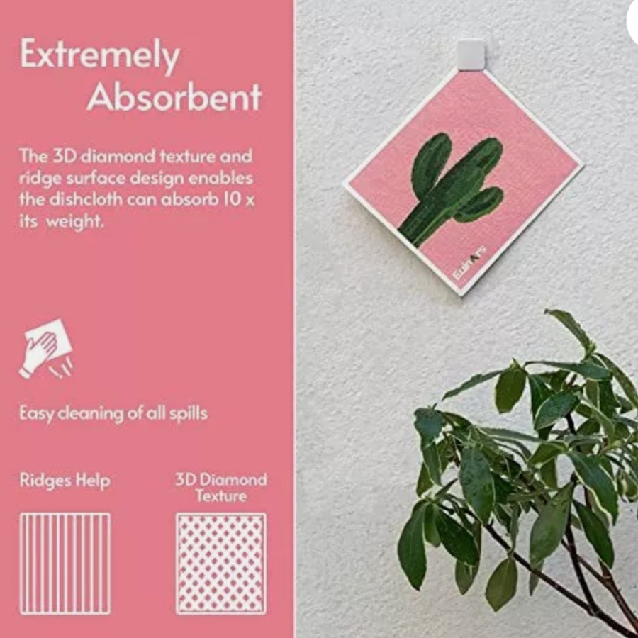 OEM Design Reusable Cellulose Cotton Dish Sponge Cloth Swedish Dishcloth for Dining