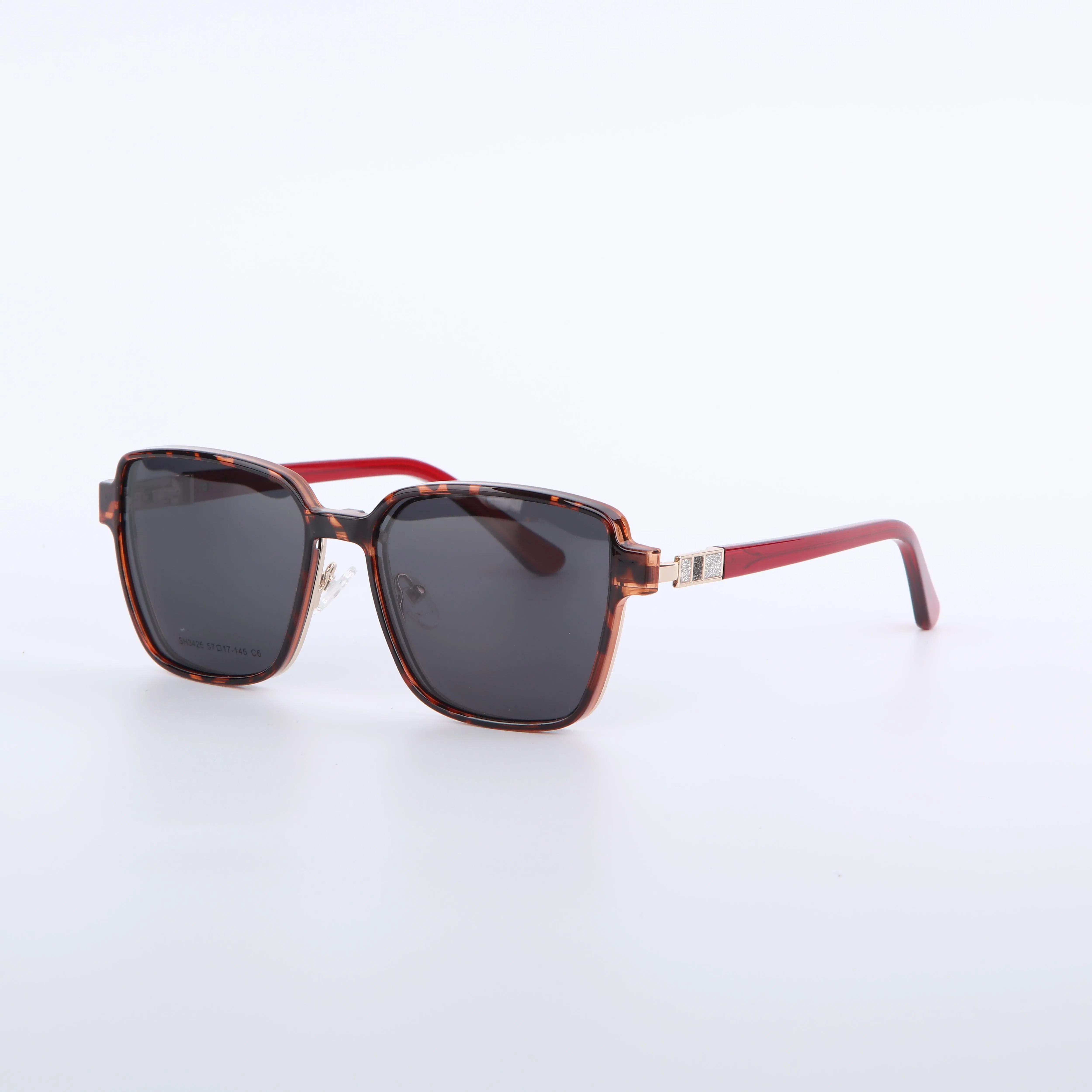 Red and Translucent Purple Sunglasses Featuring UV400 Lens Protection