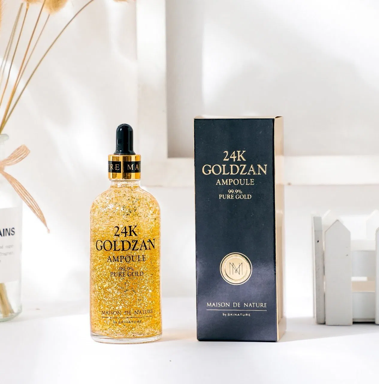 Korea Hot Sale 24K Goldzan Ampoule 99.9% Pure Gold Face Essence