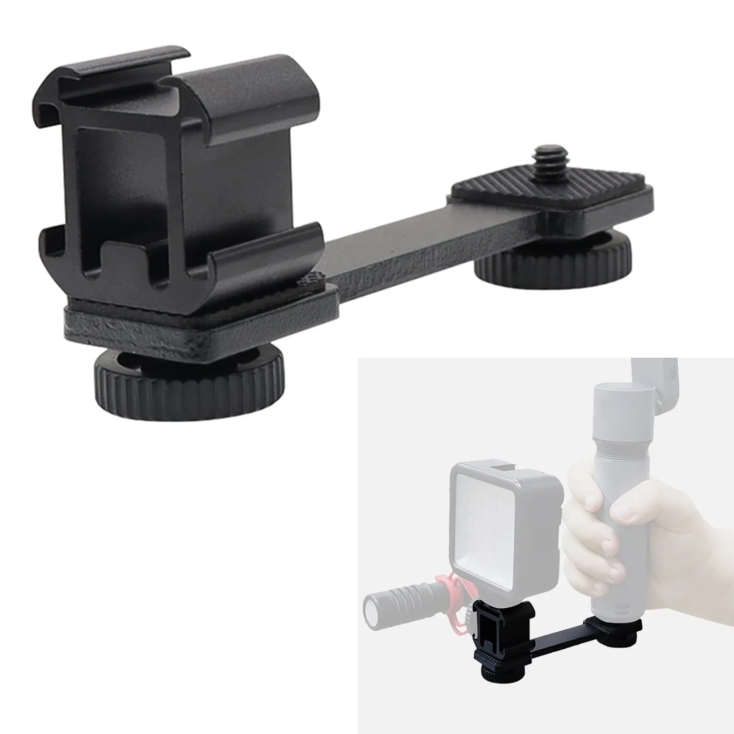 Bracket for Smooth Lightweight Portable Camera Mount Adapter with 1/4” Screw for Fill Light Handheld Gimbal Support Multi-Angle Adjustable