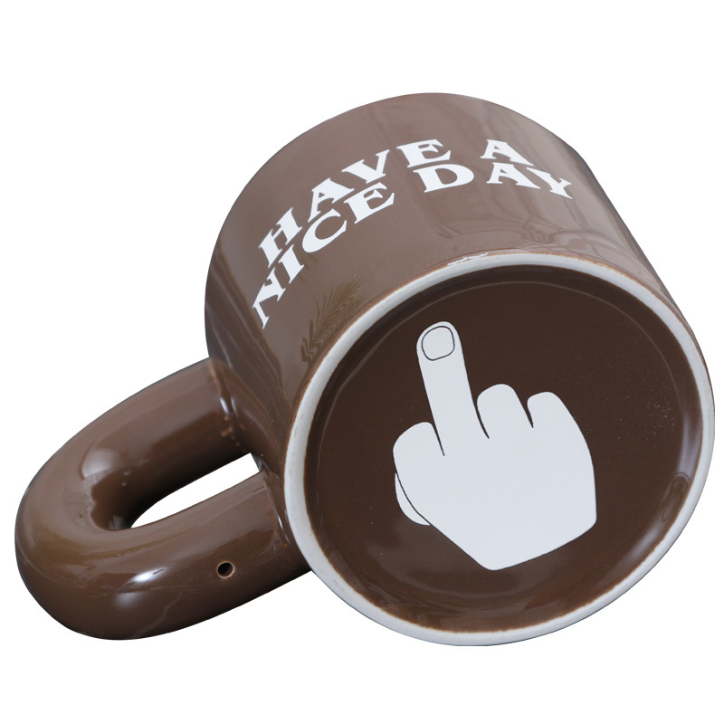 Creative Gifts Ceramic Coffee Milk Mug with Funny Middle Finger