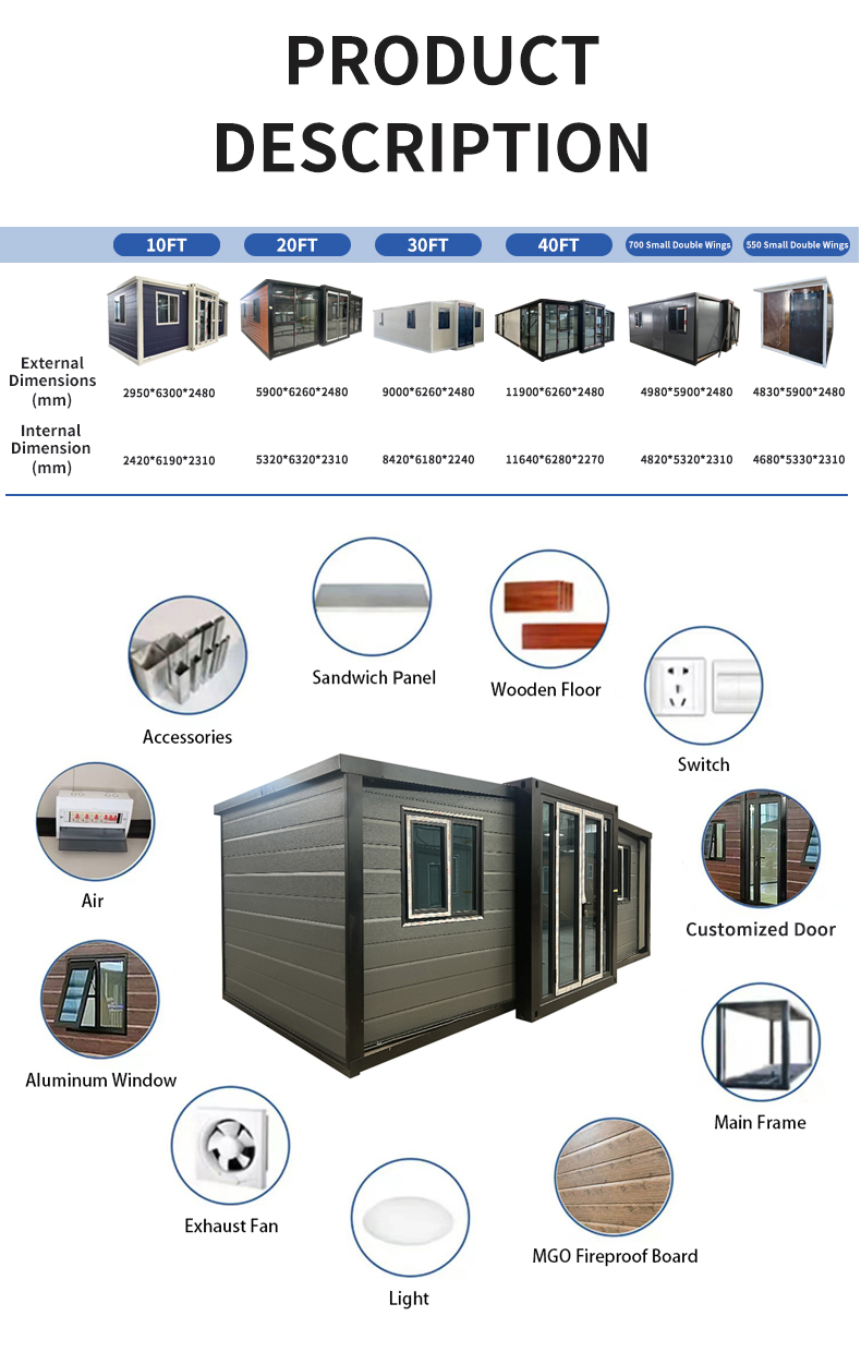Modular Cabin House Future Design Container Coffee Shop and Mobile Gym Amenities