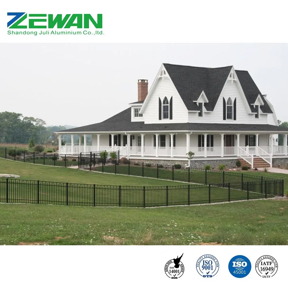 Factory OEM Outdoor Powder Coating Aluminium Fencing Post Custom Aluminum Decorative Security Safety Picket Panel Fence Price for Garden/Swimming Pool/Farm