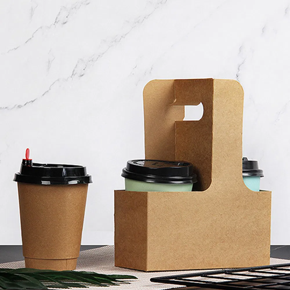 Eco Friendly Paper Cup Carrier Disposable Take Away Cardboard Paper Cup Holder