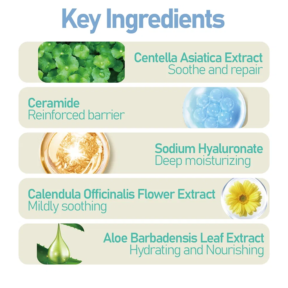Organic Centella Baby Skin Care Set Gentle Cleansing Soothing Repairing Moisturizing Cream