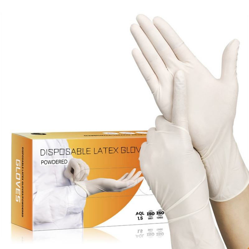 Custom Asia High Quality Low Price with Logo Disposable Medical Powder Free Surgical Work Examination Latex Glove for Hospital