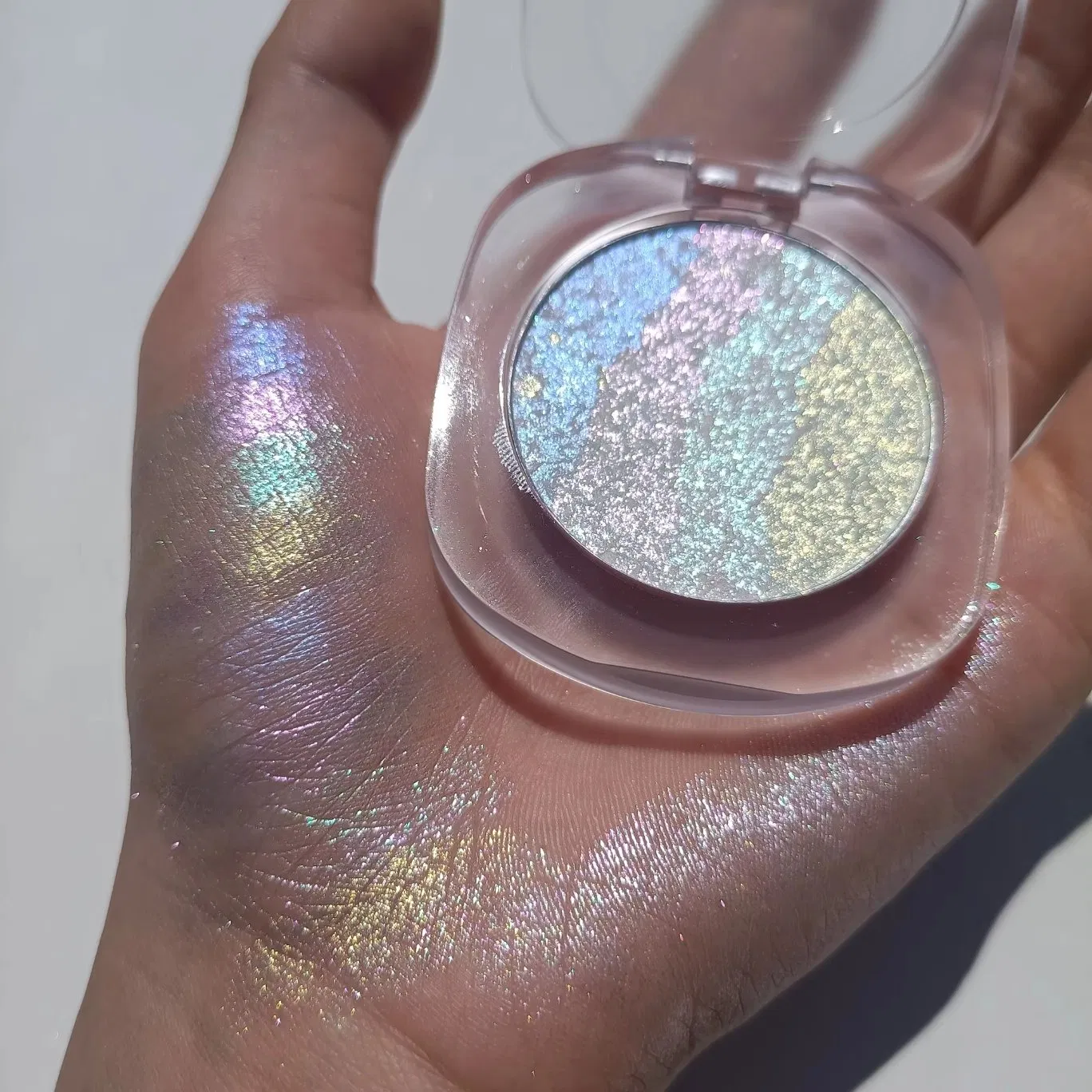 Rainbow Highlighter Makeup Customized Vegan Waterproof Chameleon Shimmer Highlighter Cosmetics